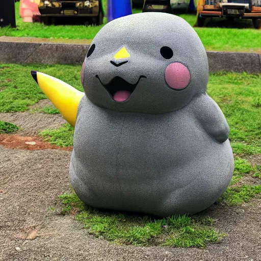 Image similar to pikachu gray moai statue