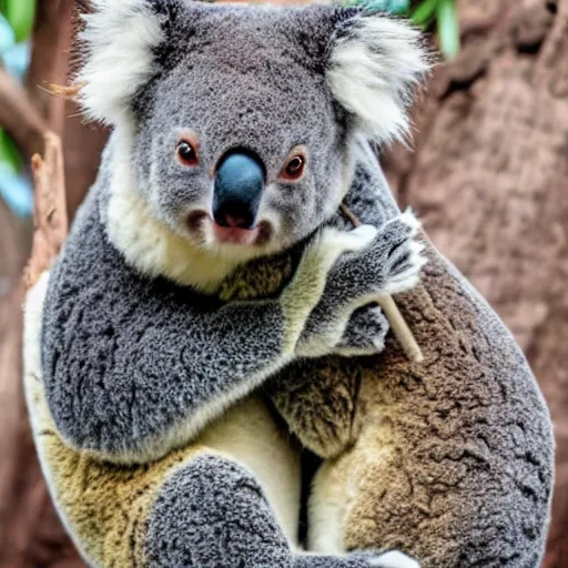 Image similar to koala wearing ninja - yoroi, beautiful award winning professional creature profile photography