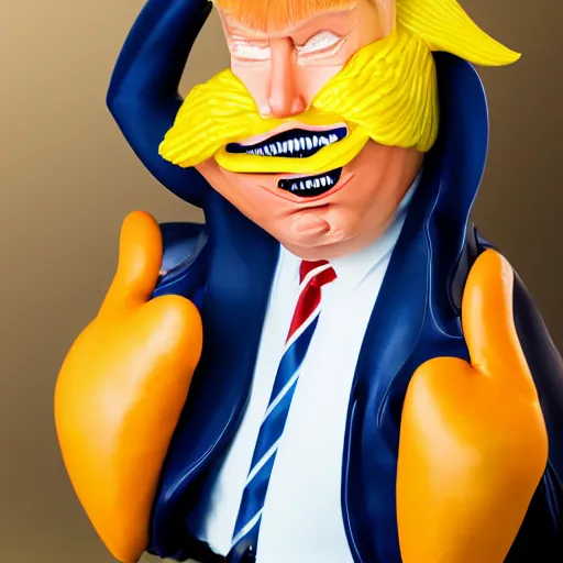 Prompt: Donald Trump anthropomorphic omelette, food photography
