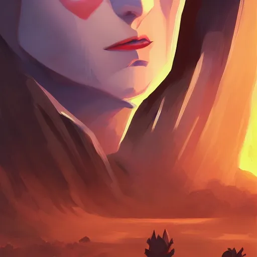 Image similar to face icon stylized minimalist magic : the gathering, loftis, cory behance hd by jesper ejsing, by rhads, makoto shinkai and lois van baarle, ilya kuvshinov, rossdraws global illumination