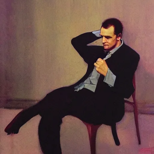 Image similar to “portrait of Donald fagen, by Robert McGinnis”