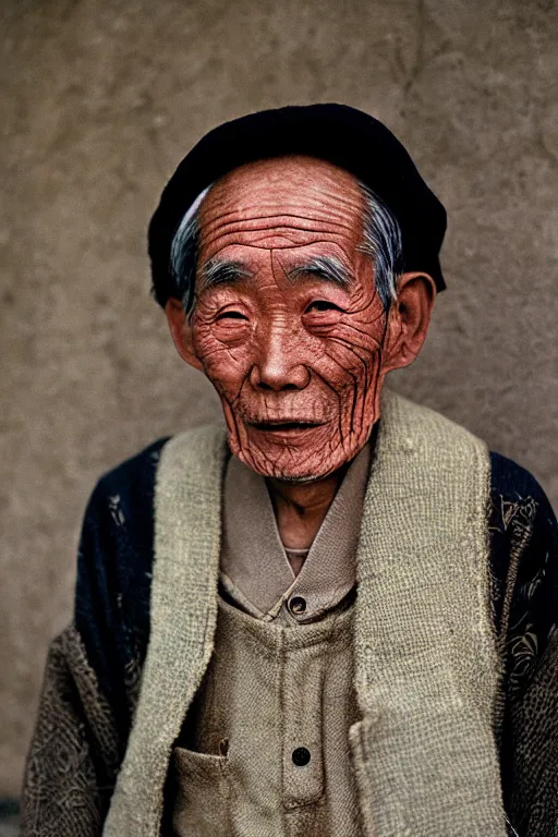 Prompt: photograph of a wise old japanese man, photograph by steve mccurry