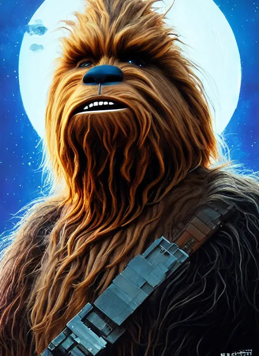 Prompt: hyper realistic, zoomed out portrait of a mega derpy big chungus as chewbacca in star wars, stoned, by greg rutkowski, scott m fischer, artgerm, loish, slight glow, atmospheric, anne stokes, alexandros pyromallis