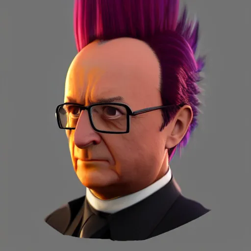 Prompt: François hollande with super saiyan hair charging up for a kamehameha, artstation, octane render, highly detailed