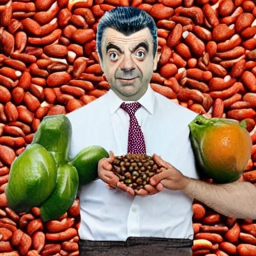 Image similar to the Rowan Atkinson diet (it's a lot of beans)