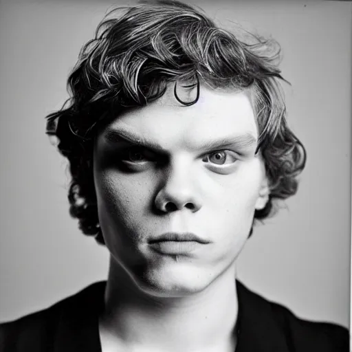 Image similar to evan peters by robert mapplethorpe