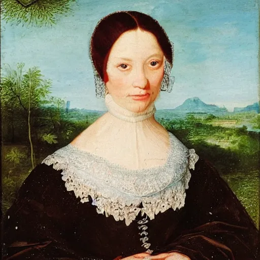 Image similar to Portrait of a woman with ice blue eyes, by Jan Brueghel the Elder