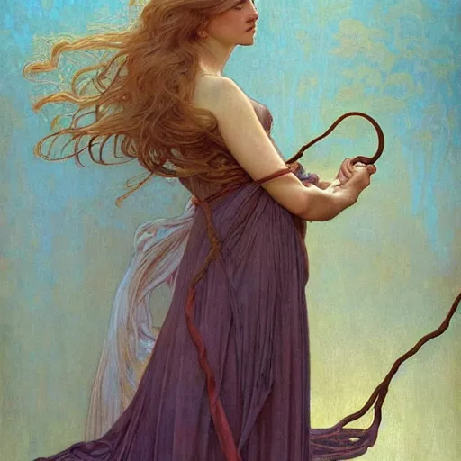 Image similar to detailed portrait art nouveau painting of the goddess of the wind, backlit, who resembles Saoirse Ronan, Kate Moss, and Emma Watson with anxious, piercing eyes, elegant highly detailed digital painting artstation smooth sharp focus illustration, by Alphonse Mucha, Michael Whelan, William Adolphe Bouguereau, John Williams Waterhouse, and Donato Giancola