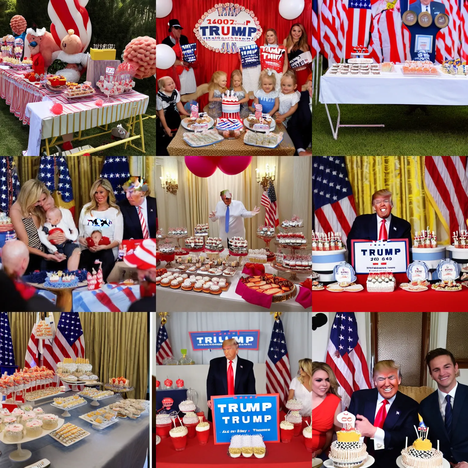 Prompt: donald trump hosting baby shower