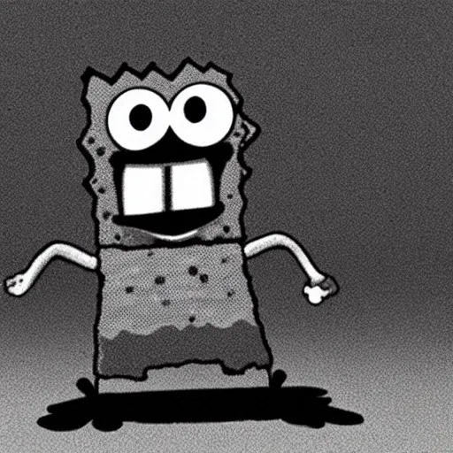 Image similar to scart sponge bob, horror, dark, scary