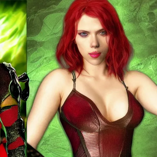 Image similar to Scarlett Johansson as Ivy from Soul Calibur