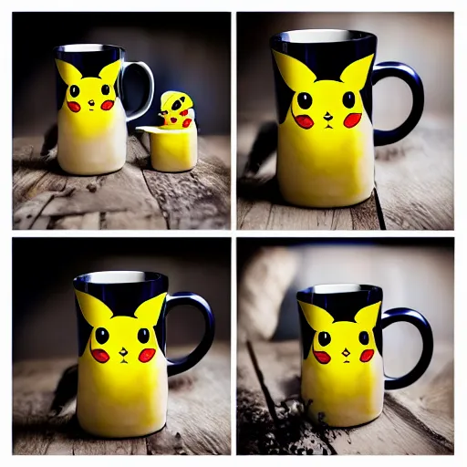 Image similar to pikachu-print mug, advertising photography