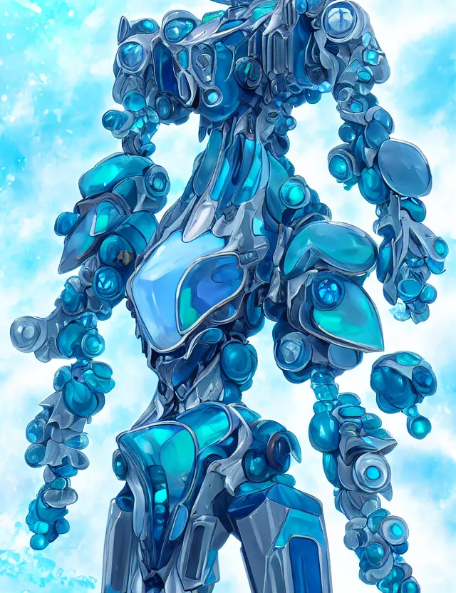 Prompt: a detailed manga portrait of an aquamarine and topaz crystalline mech with ruby crystal armour plating, trending on artstation, digital art, 4 k resolution, detailed, high quality, sharp focus, hq artwork, coherent, insane detail, character portrait