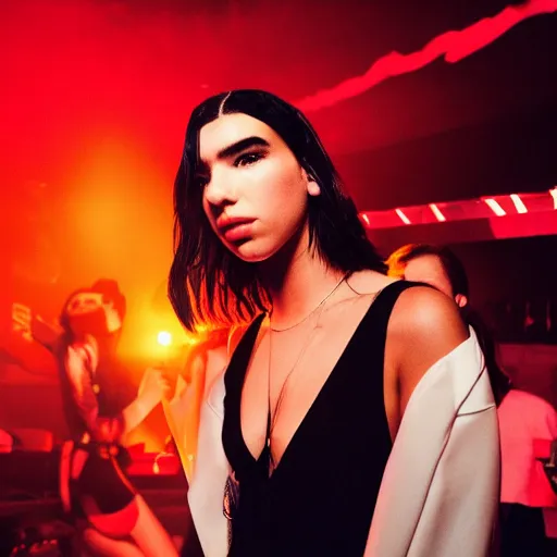 Image similar to dramatic lighting dua lipa backstage