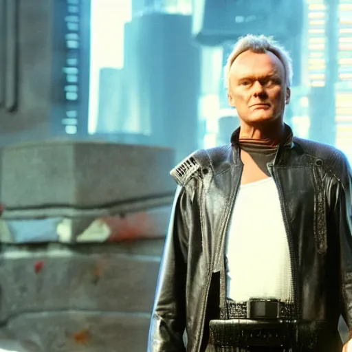 Image similar to Anthony Head as Cyberpunk Uther