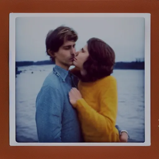 Prompt: Polaroid the couple's last kiss, photo made by Wes Anderson award winning, 4K