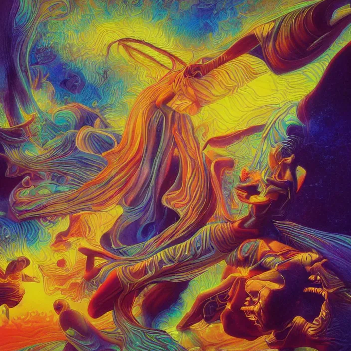 Prompt: kpop idol, science fiction, extremely detailed, sharp focus, pastel colors, intricate, realistic, smooth, volumetric lighting, digital painting, by roger dean, by peter max, by alex grey, by moebius