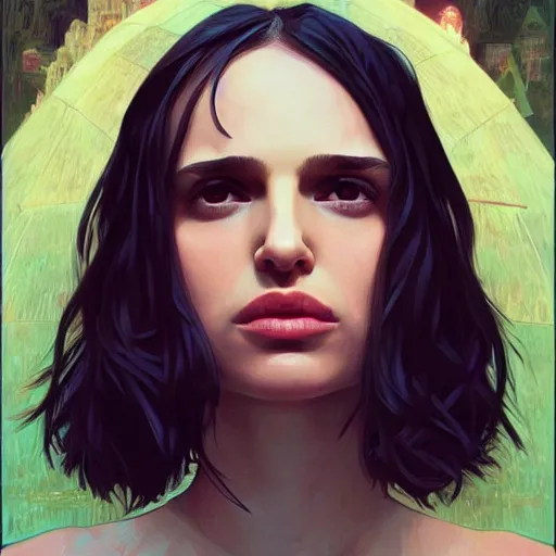 Image similar to the 13 year old Natalie Portman from Leon the professional, fantasy, portrait, sharp focus, intricate, elegant, digital painting, artstation, matte, highly detailed, concept art, illustration, ambient lighting, art by ilya kuvshinov, artgerm, Alphonse mucha, and Greg Rutkowski