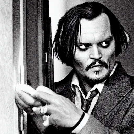 Prompt: Johny Depp plays Jack Torrance in Shining