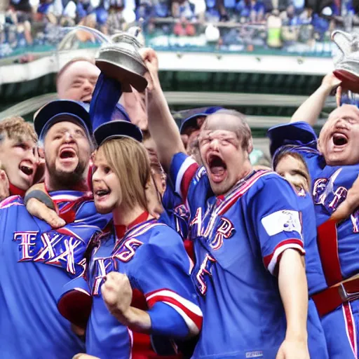 Prompt: the rangers winning a teacup