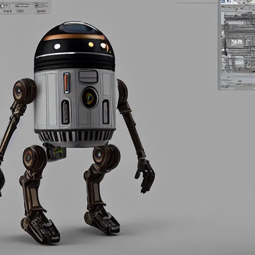 Image similar to highly detailed realistic droid's fancy design - blender - unreal engine 5 - gsync - 8K with ray tracing