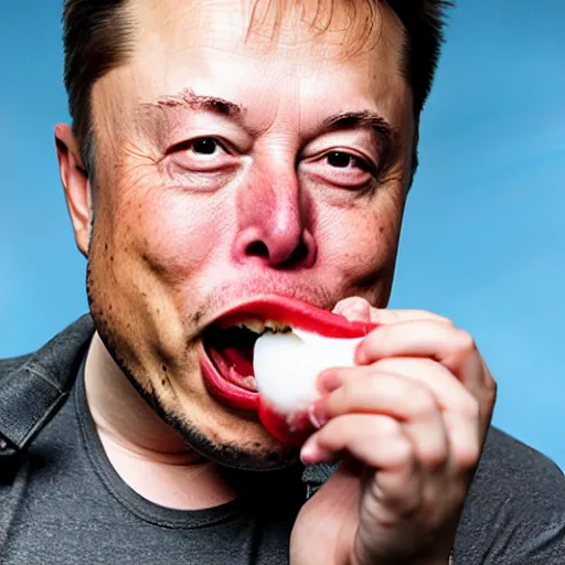 Image similar to Elon Musk eating a rubber ducky, highly detailed, high quality, HD, 4k, 8k, Canon 300mm, professional photographer, 40mp, lifelike, top-rated, award winning, realistic, sharp, no blur, edited, corrected, trending