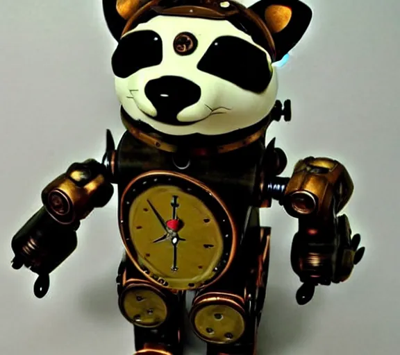 Image similar to futuristic steampunk ferret - shaped pet - robot, steampunk ferret - robot, borderlands - inspired ferret - shaped robot pet