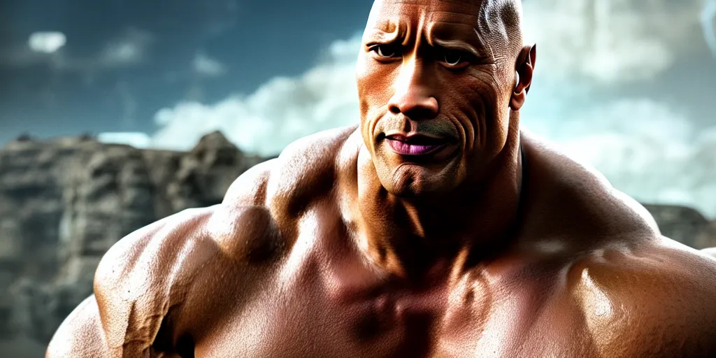 Image similar to dwayne the rock johnson if he never ever worked out or went to the gym, art by yiosgs ghdsjkhg, high detailed, super high resolution, realistic, concept art, artistic, octane render, masterpiece fine details