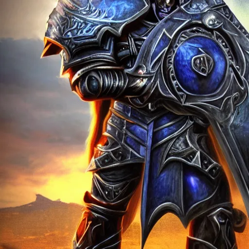 Prompt: Arthas from Warcraft III