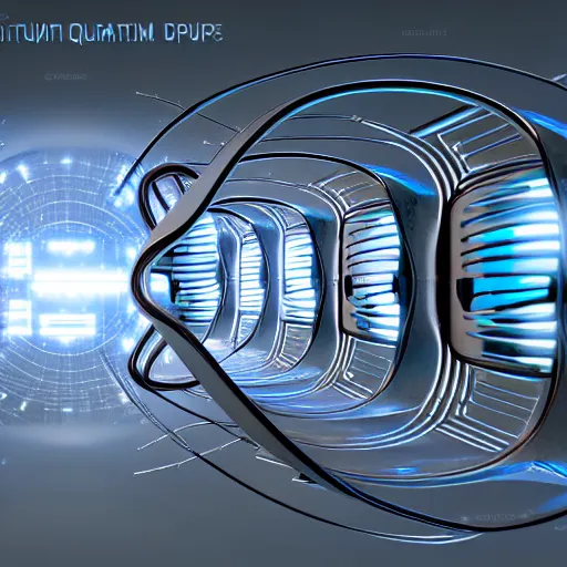 Prompt: pilot room covered with long sculptural metal form that composes a quantum computer by urschel jan, artstation, smooth, symmetrical, sharp focus, illustration