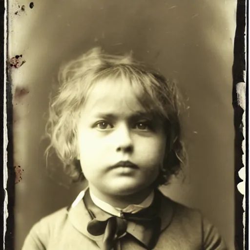 Prompt: uncanny kid daguerrotype