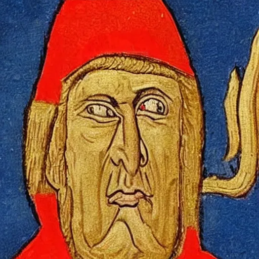 Image similar to medieval painting of donald trump