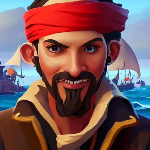 Image similar to painting jack the pirate on sea of thieves game avatar hero smooth face median photoshop filter cutout vector behance hd by jesper ejsing, by rhads, makoto shinkai and lois van baarle, ilya kuvshinov, rossdraws, illustration, art by ilya kuvshinov and gustav klimt