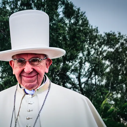 Image similar to pope john paul the 2 nd wearing a sombrero holding a taco, ( sony a 7 r iv, symmetric balance, polarizing filter, photolab, lightroom, 4 k, dolby vision, photography awardm, voque, perfect face )