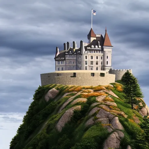 Prompt: a picture of a castle on a cliff floating in the sky