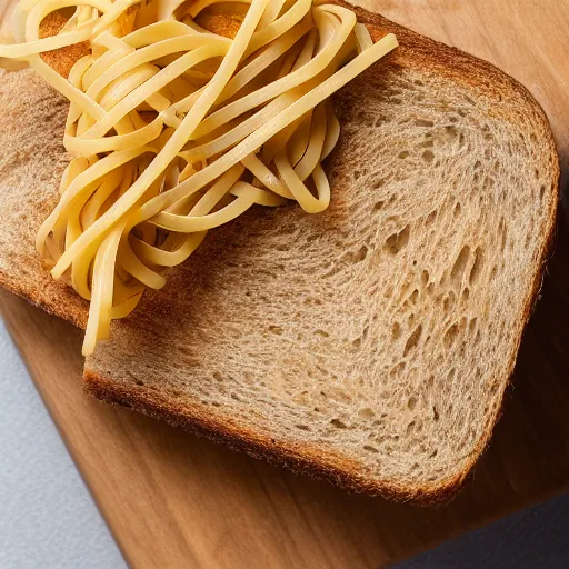 Image similar to a photo of a sandwich of pasta, professional, studio, 4 k