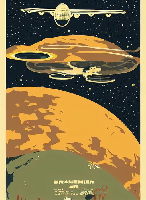 Prompt: vintage poster of space travel, poster, cover Art, illustration, vector Art, denoise
