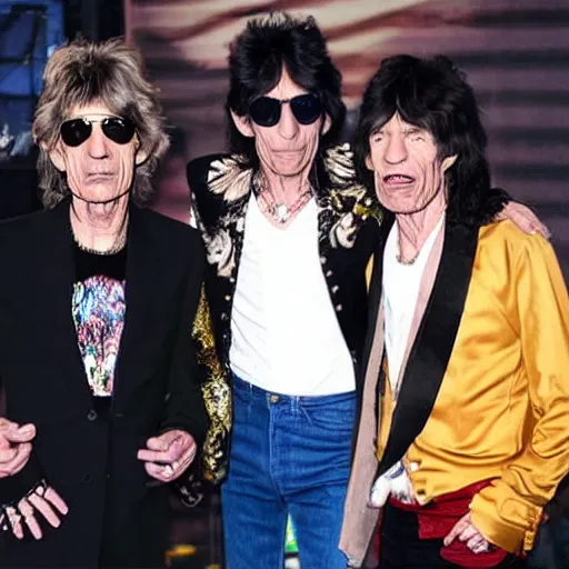 Image similar to rolling stones band, 200 years in the future