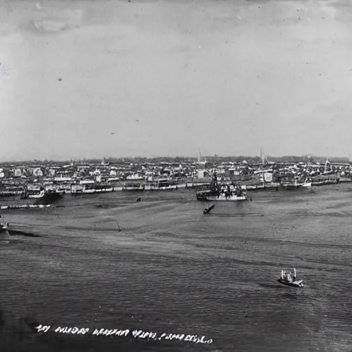 Prompt: mombasa harbor in march 1 9 2 5