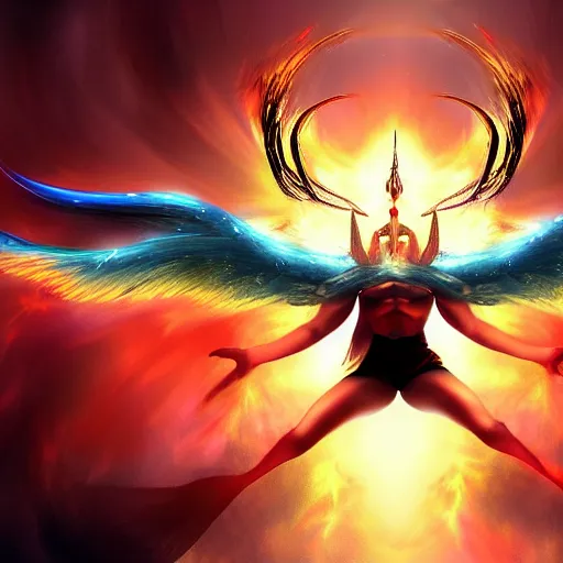 Image similar to the heavenly demon, stunning digital art