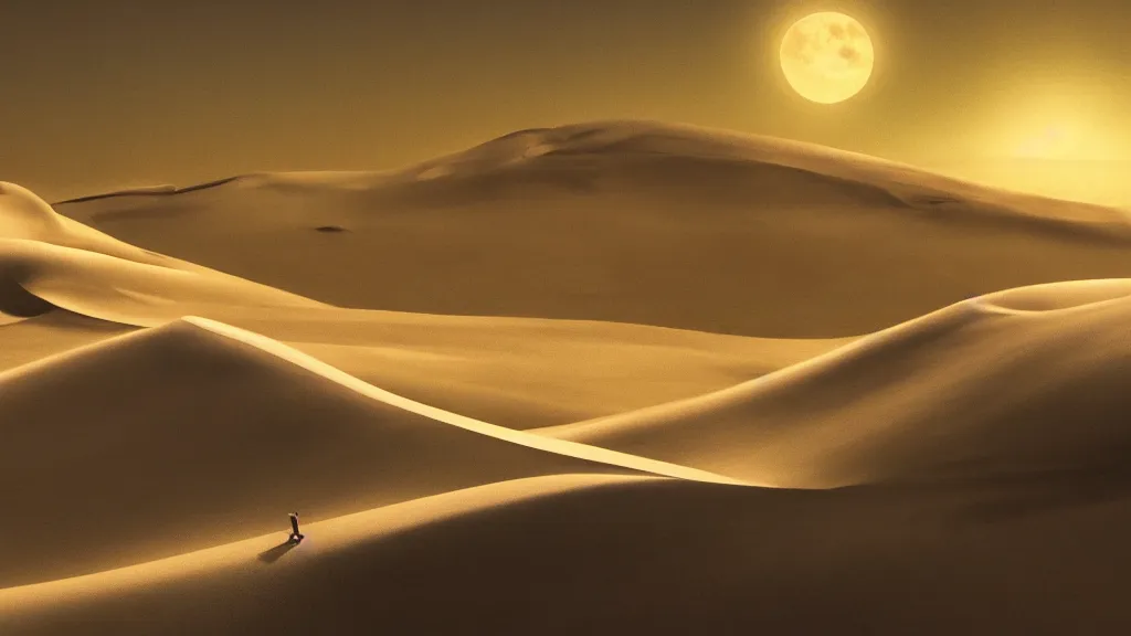 Image similar to patrick j. jones. rutkowski. the last citadel. sand dunes. lonely. moonlight. 3 8 4 0 x 2 1 6 0