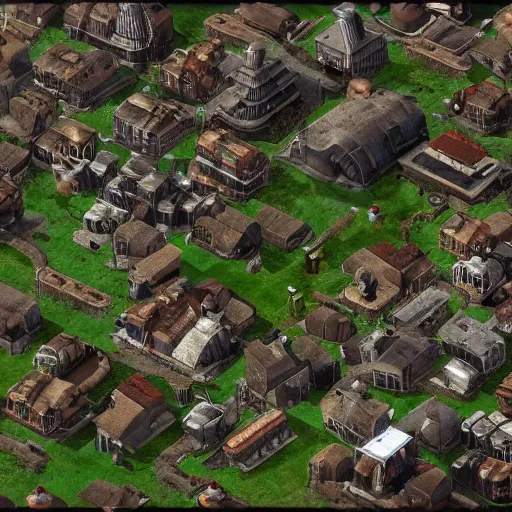 Prompt: a beautiful overhead view of silent hill rts, unreal, ultra detailed