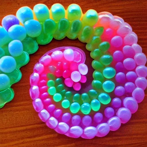 Image similar to dna spiral!!!! made of jelly beans