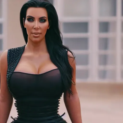 Image similar to A still of Kim Kardashian in The King of Staten Island (2020)