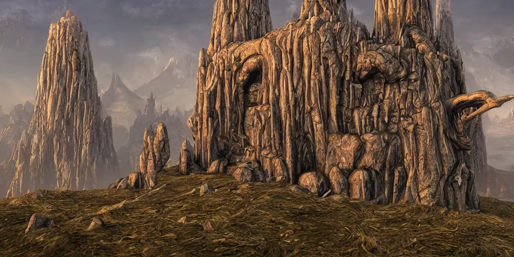 Image similar to telvanni wizard's tower, washington state