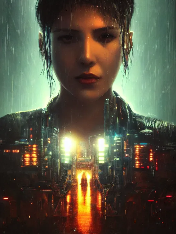 Prompt: portrait art of 8k ultra realistic, lens flare, atmosphere, glow, detailed,intricate,blade runner, cybernetic, full of colour, cinematic lighting, trending on artstation, 4k, hyperrealistic, focused, extreme details,unreal engine 5, cinematic, masterpiece, art by ayami kojima, giger