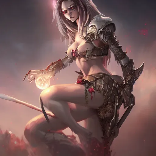 Prompt: Necromancer covered with a bone-armor casting powerful spell, in the style of artgerm, wlop, Alexis Franklin, cgsociety, 8k resolution, detailed,