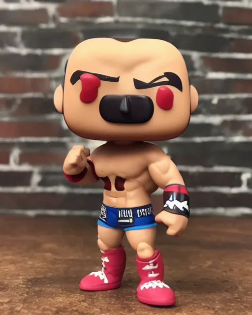 Image similar to Wrestler Funko Pop. Photographic, photography