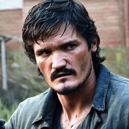 Prompt: Pedro Pascal as Joel,still from The Last Of Us TV show