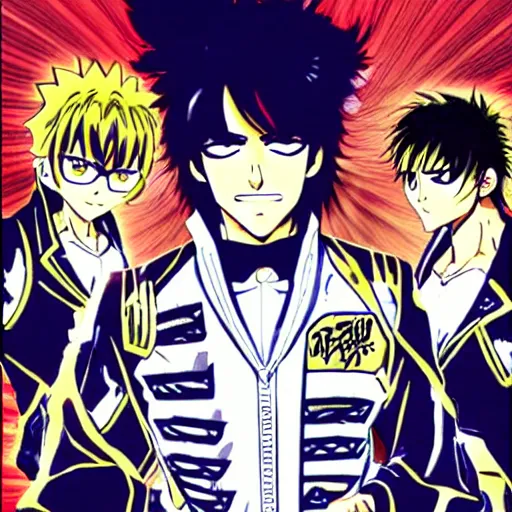 Image similar to anime elvis presley, shounen jump